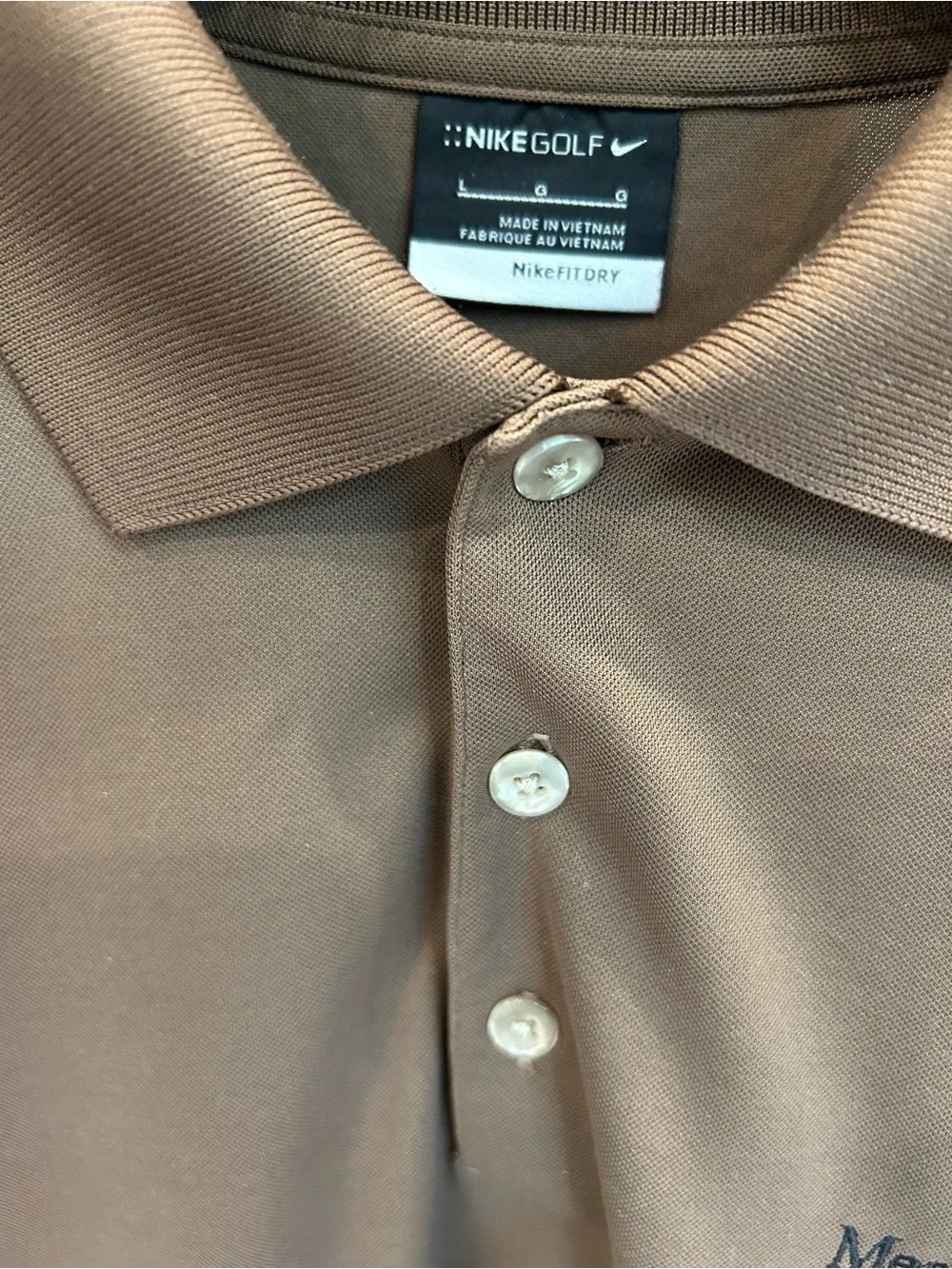 Nike Brown Polo with Mercedes-Benz Embroidery